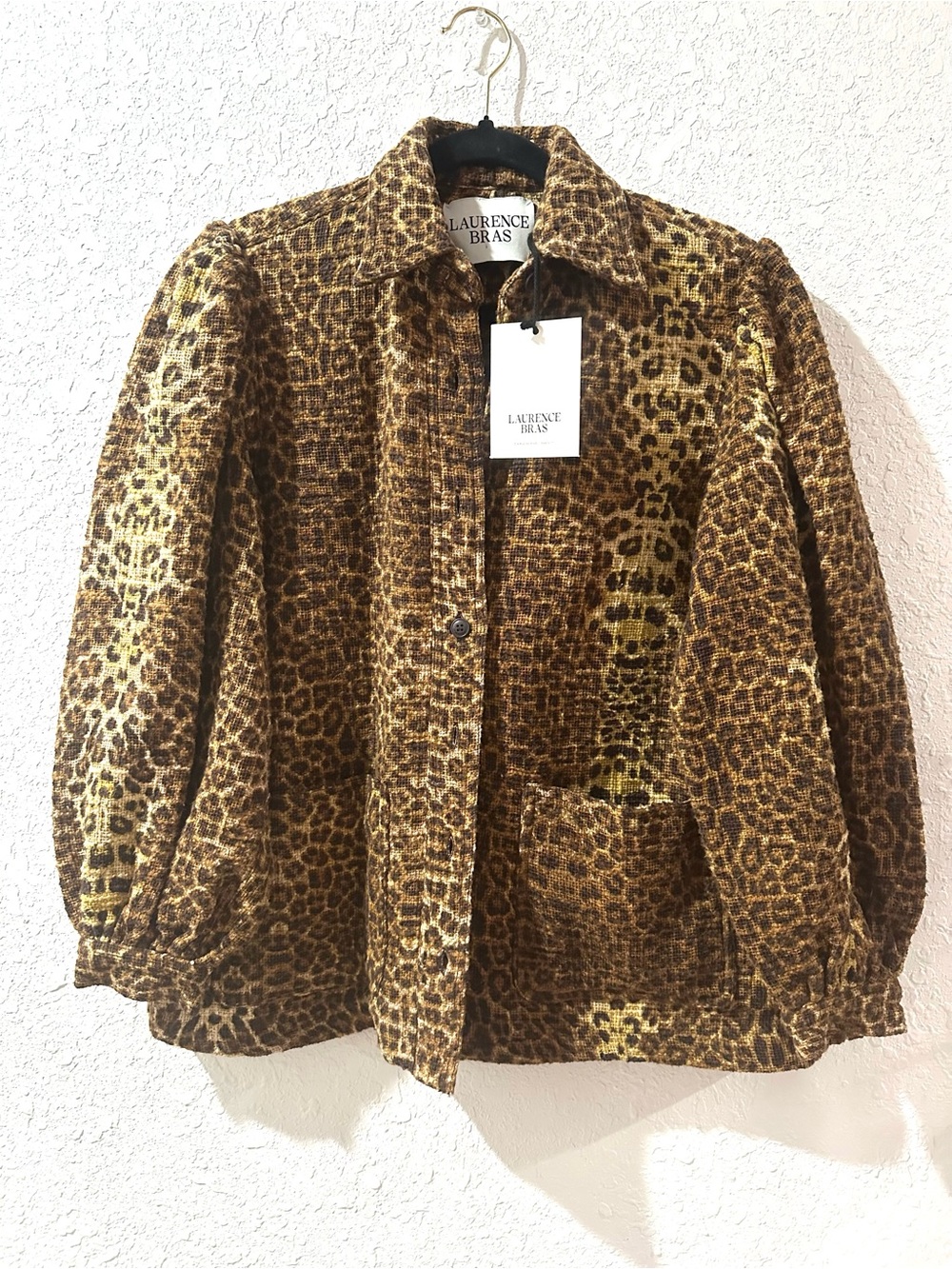 ! Designer New Tags Laurence Bras Brown Leopard-Print Women's Jacket